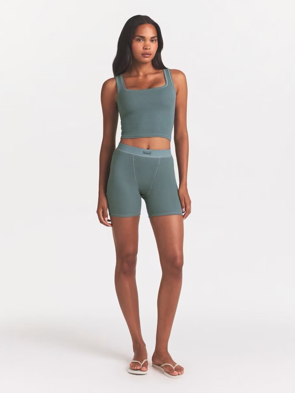 SKIMS Cotton Rib Tank in Kyanite color